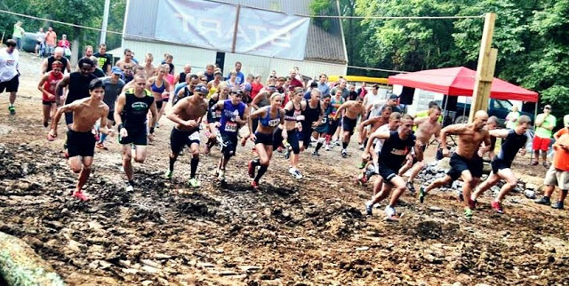 Image of the start line of the Mud Guts and Glory obstacle course race