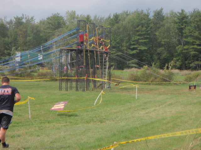 Image of an obstacle involving ropes and ladders during the 2012 Hero Rush Obstacle Course Race