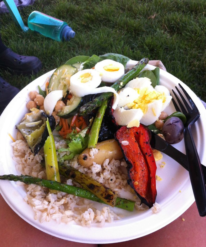 A plate of vegetarian food