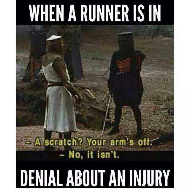 Monty Python When a Runner is In Denial About an Injury
