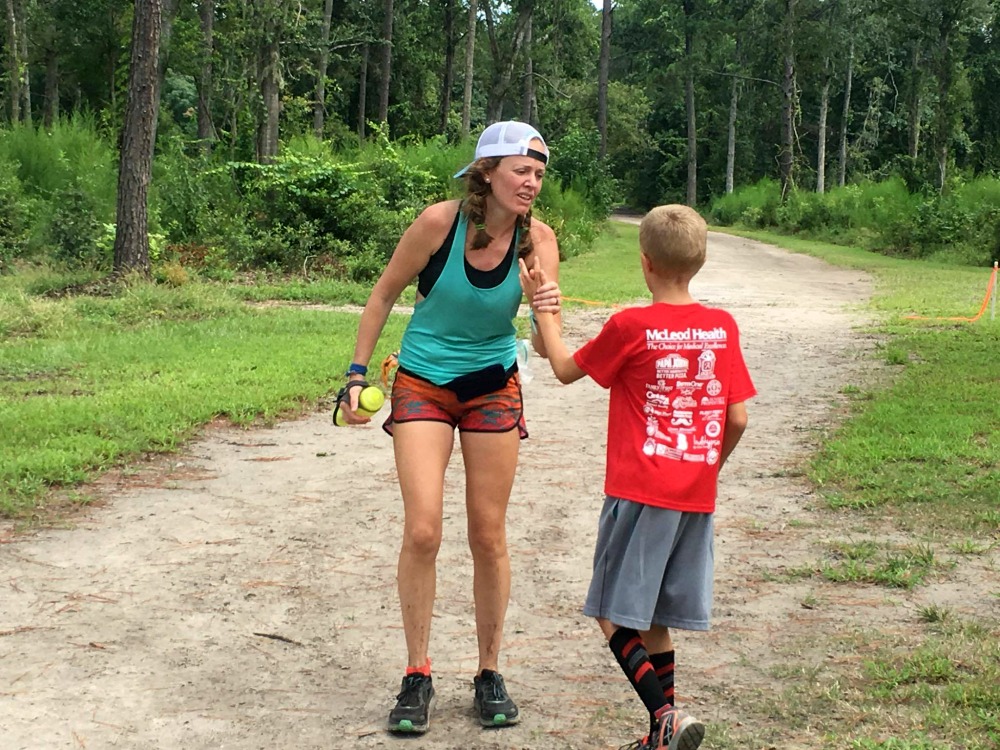 Heather Hart running the 2017 Dirt Dash marathon