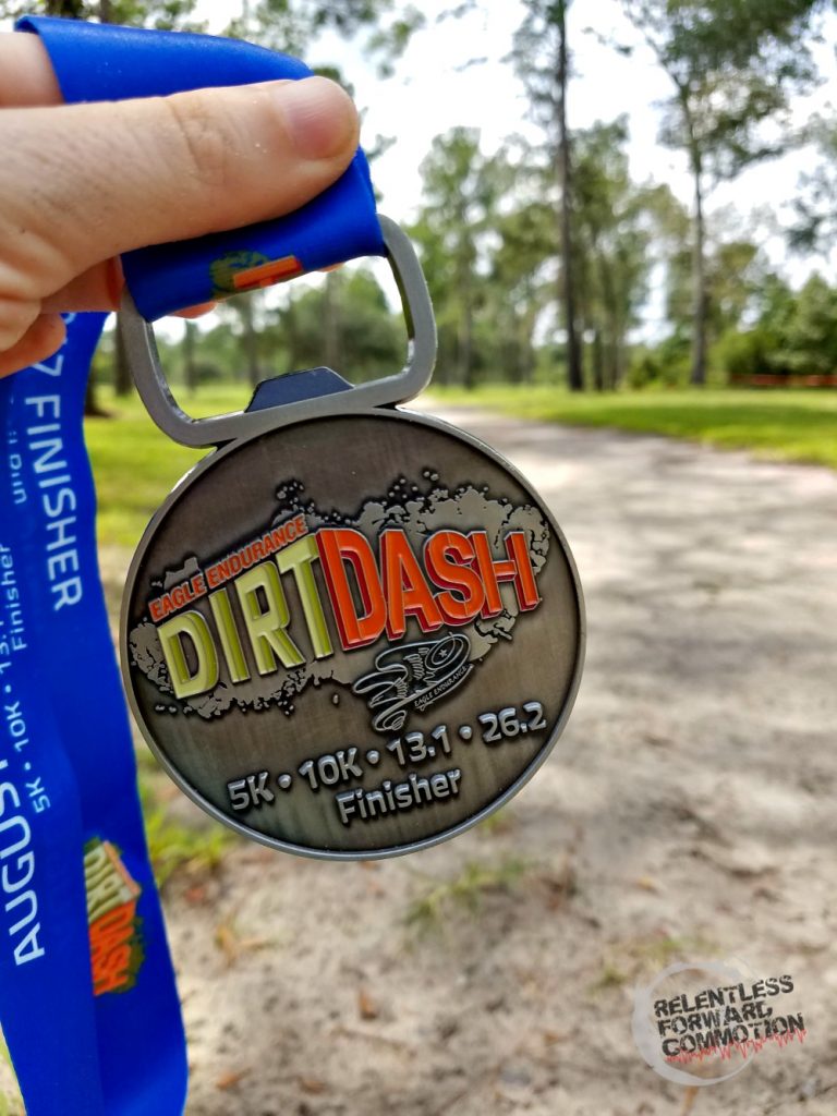 Dirt Dash Marathon finshers medal