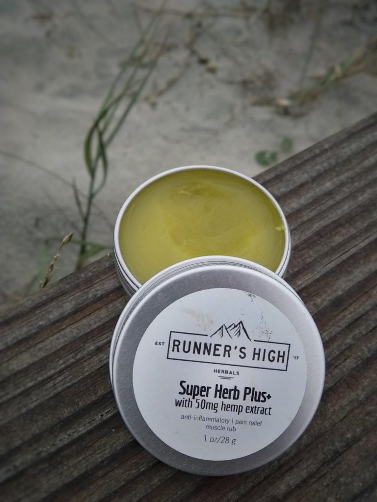 Runner's High Herbals Super Herb Plus muscle rub with hemp extract