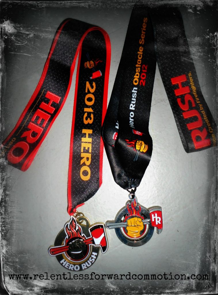2012 and 2013 the Hero Rush OCR medals