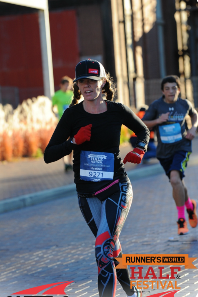 Heather Hart running the runner's world half marathon 