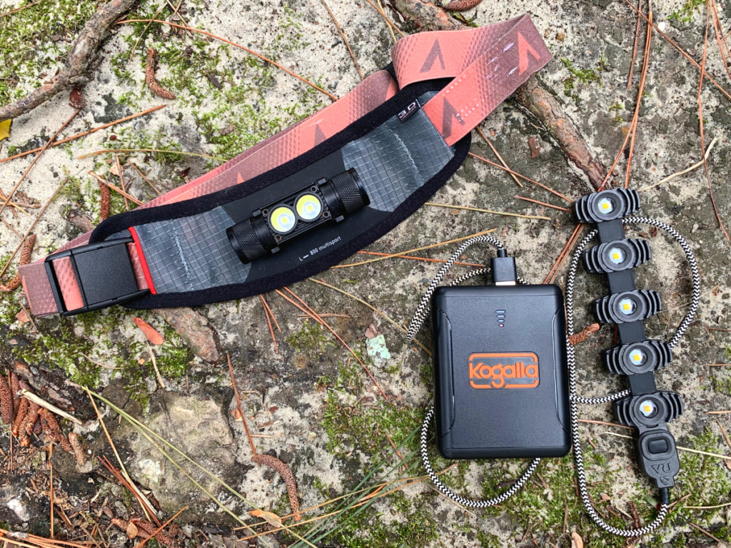 Side by side image of a kogalla RA light and an UltrAspire waist light