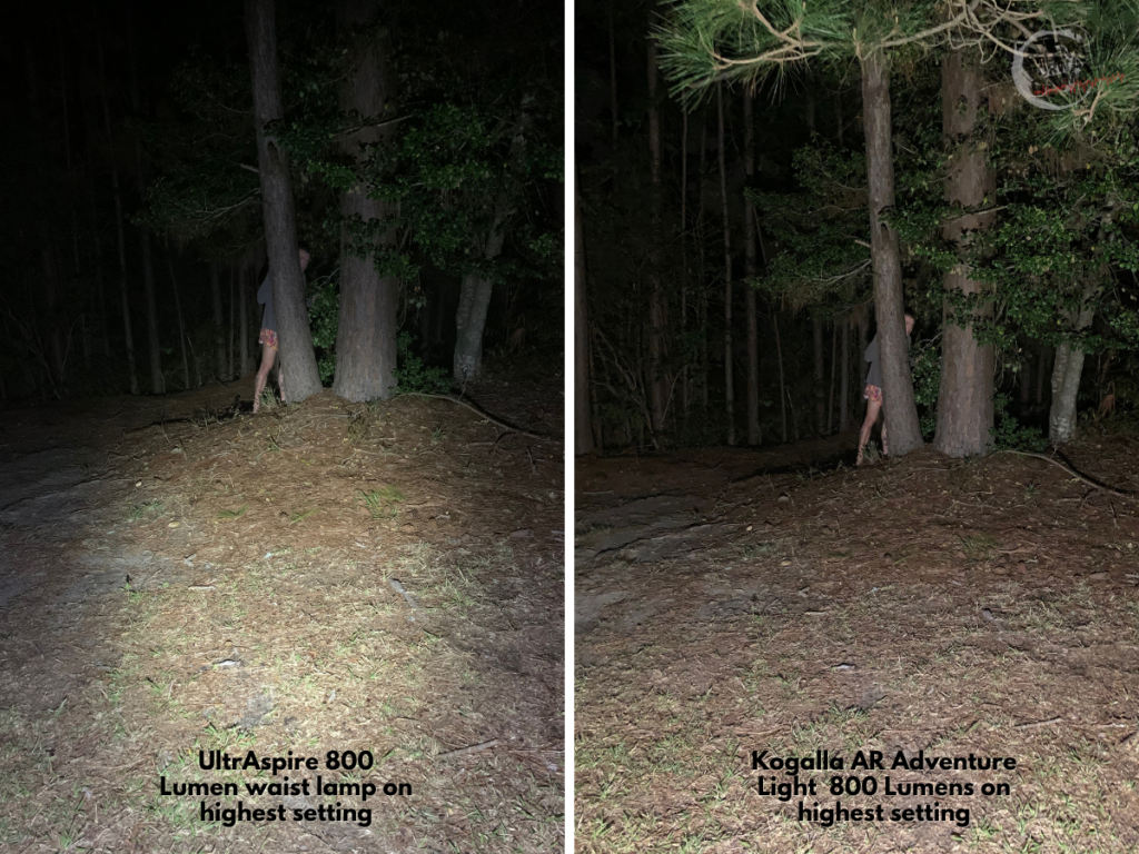 Comparison of the UltrAspire 800 Lumen Waist Lamp and the Kogalla AR Adventure Light 800 Lumen waist light