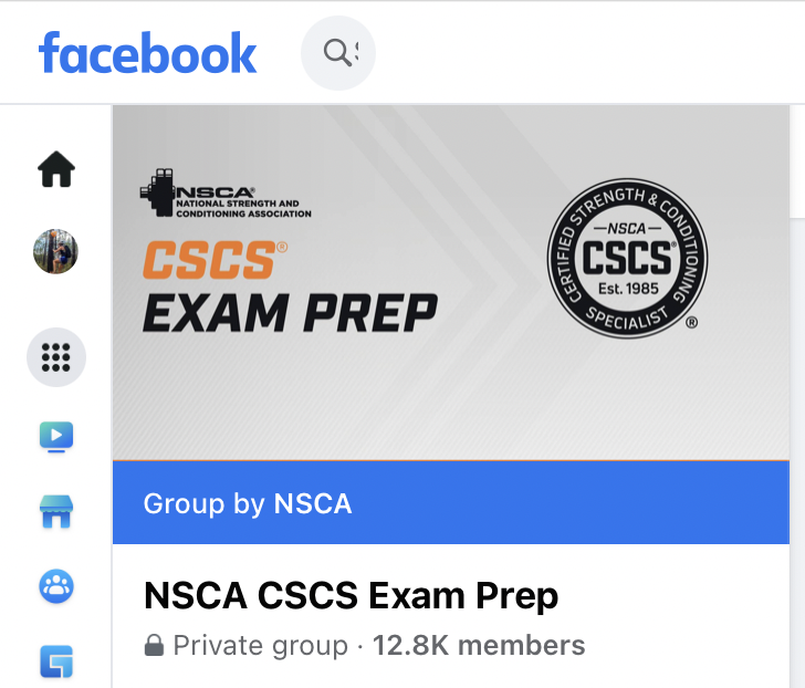 Screenshot of the NSCA CSCS Exam Prep Facebook Group