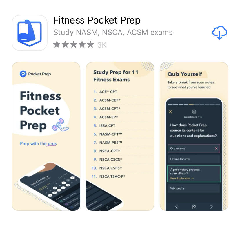 Fitness Pocket Prep App CSCS