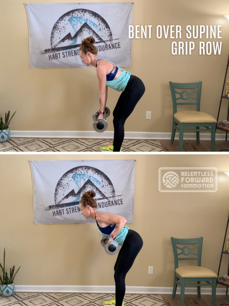  Bent Over Supine Grip Dumbbell Row