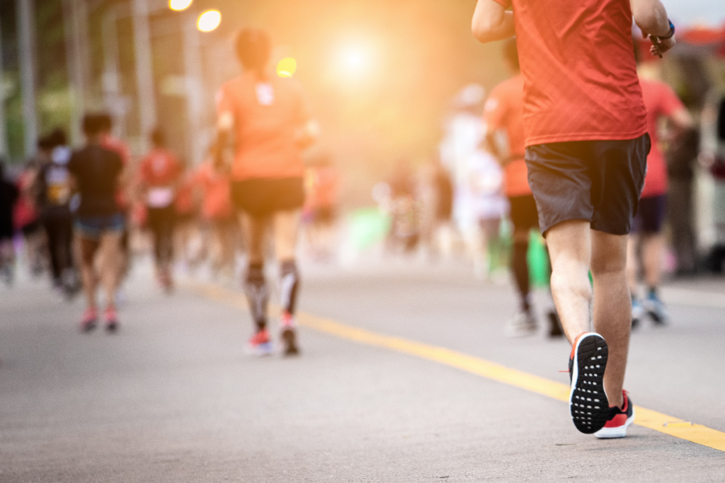 Image of runners participating in a marathon road race